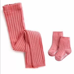 Lovely Pink Footless Legging Sock Set